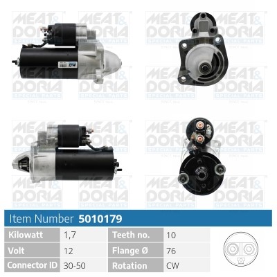 Startmotor 12V Meat & doria 5010179 MEAT & DORIA