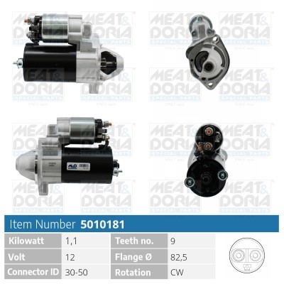 Startmotor 12V Meat & doria 5010181 MEAT & DORIA