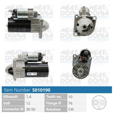 Startmotor 12V Meat & doria 5010190 MEAT & DORIA