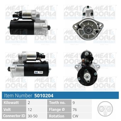 Startmotor 12V Meat & doria 5010204 MEAT & DORIA