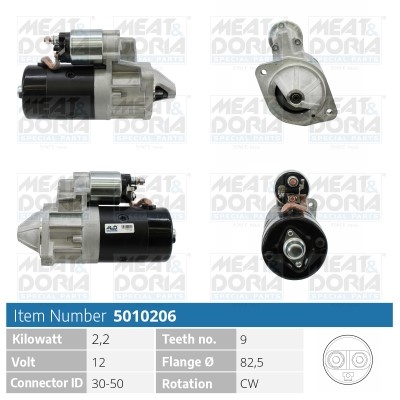 Startmotor 12V Meat & doria 5010206 MEAT & DORIA Startmotor 12V Meat & doria 5010206 MEAT & DORIA