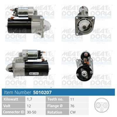 Startmotor 12V Meat & doria 5010207 MEAT & DORIA