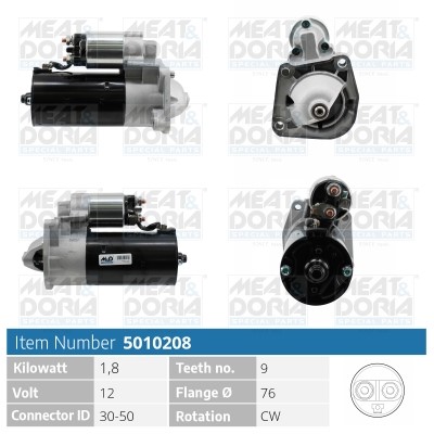 Startmotor 12V Meat & doria 5010208 MEAT & DORIA