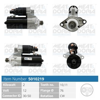 Startmotor 12V Meat & doria 5010219 MEAT & DORIA