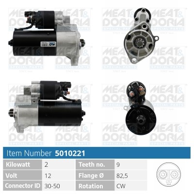 Startmotor 12V Meat & doria 5010221 MEAT & DORIA