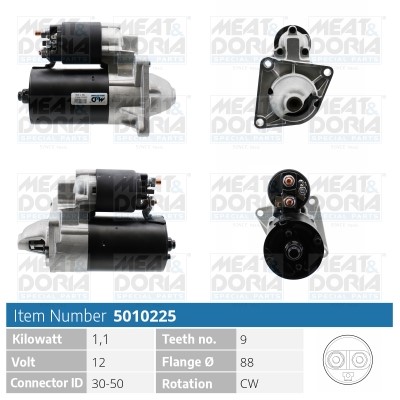 Startmotor 12V Meat & doria 5010225 MEAT & DORIA
