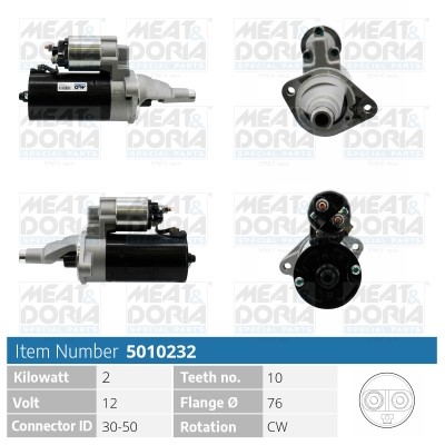 Startmotor 12V Meat & doria 5010232 MEAT & DORIA