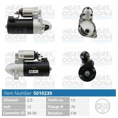 Startmotor 12V Meat & doria 5010239 MEAT & DORIA