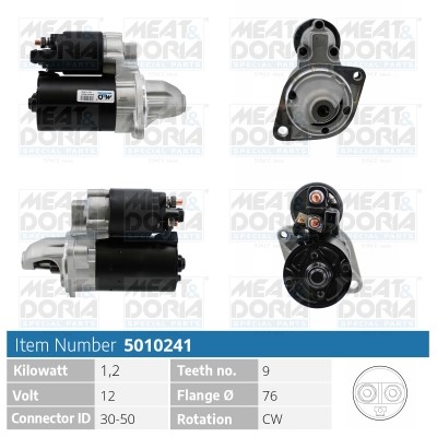 Startmotor 12V Meat & doria 5010241 MEAT & DORIA