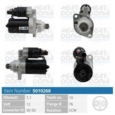 Startmotor 12V Meat & doria 5010268 MEAT & DORIA