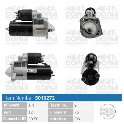 Startmotor 12V Meat & doria 5010272 MEAT & DORIA