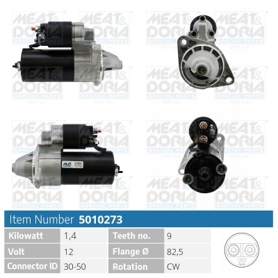 Startmotor 12V Meat & doria 5010273 MEAT & DORIA