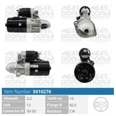 Startmotor 12V Meat & doria 5010276 MEAT & DORIA