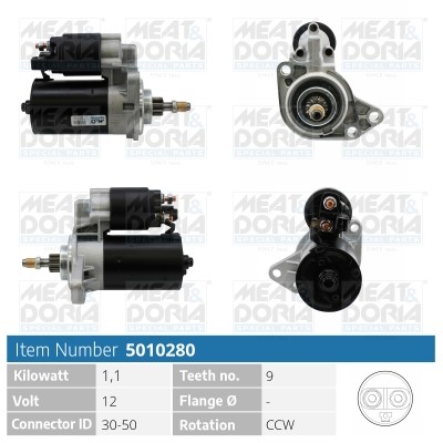Startmotor 12V Meat & doria 5010280 MEAT & DORIA