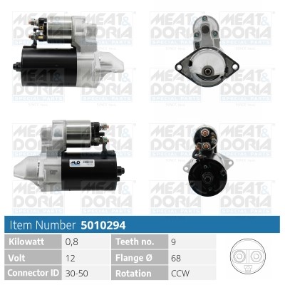 Startmotor 12V Meat & doria 5010294 MEAT & DORIA