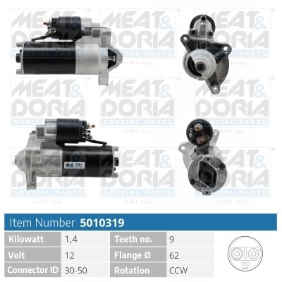 Startmotor 12V Meat & doria 5010319 MEAT & DORIA
