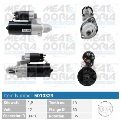Startmotor 12V Meat & doria 5010323 MEAT & DORIA