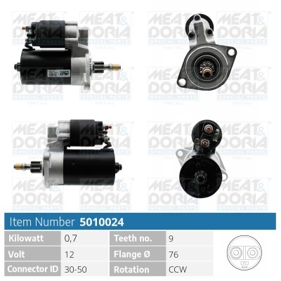 Startmotor 12V Meat & doria 5010332 MEAT & DORIA