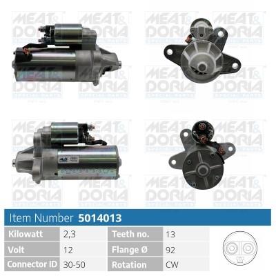 Startmotor 12V Meat & doria 5014013 MEAT & DORIA