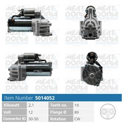 Startmotor 12V Meat & doria 5014052 MEAT & DORIA