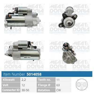 Startmotor 12V Meat & doria 5014058 MEAT & DORIA