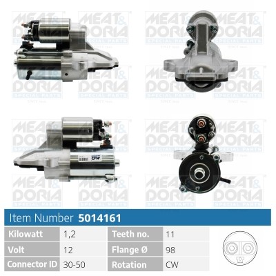 Startmotor 12V Meat & doria 5014161 MEAT & DORIA
