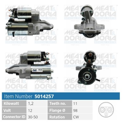 Startmotor 12V Meat & doria 5014257 MEAT & DORIA