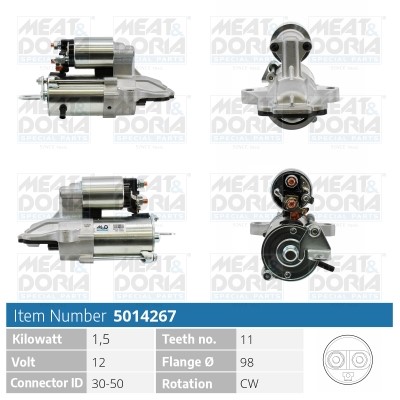Startmotor 12V Meat & doria 5014267 MEAT & DORIA