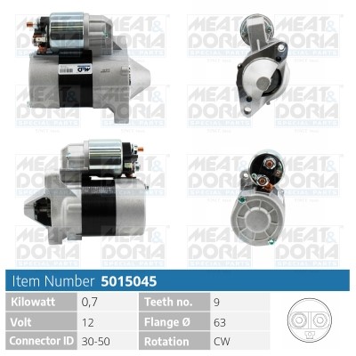 Startmotor 12V Meat & doria 5015045 MEAT & DORIA