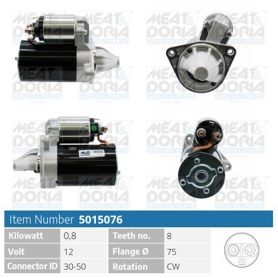 Startmotor 12V Meat & doria 5015076 MEAT & DORIA