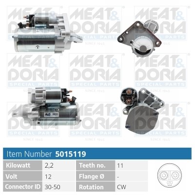 Startmotor 12V Meat & doria 5015119 MEAT & DORIA