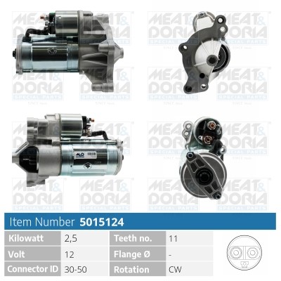 Startmotor 12V Meat & doria 5015124 MEAT & DORIA