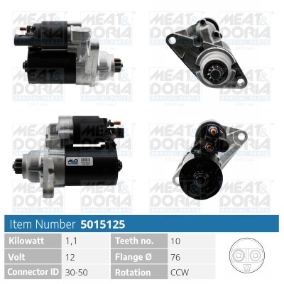 Startmotor 12V Meat & doria 5015125 MEAT & DORIA