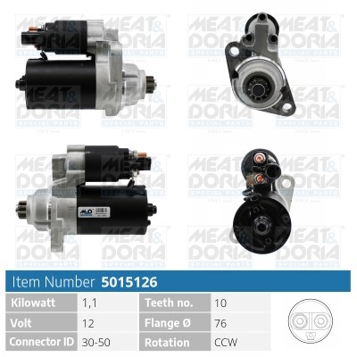 Startmotor 12V Meat & doria 5015126 MEAT & DORIA