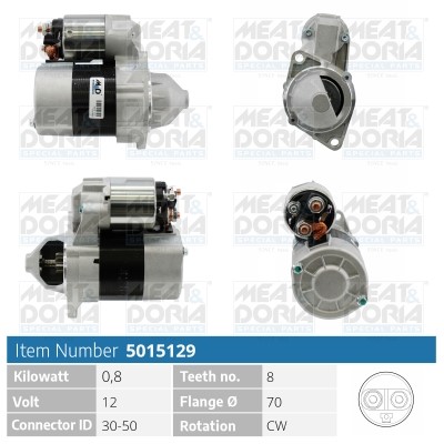 Startmotor 12V Meat & doria 5015129 MEAT & DORIA