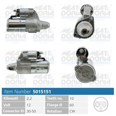 Startmotor 12V Meat & doria 5015151 MEAT & DORIA