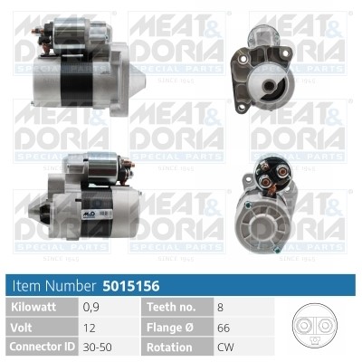 Startmotor 12V Meat & doria 5015156 MEAT & DORIA