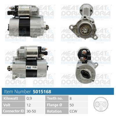 Startmotor 12V Meat & doria 5015168 MEAT & DORIA