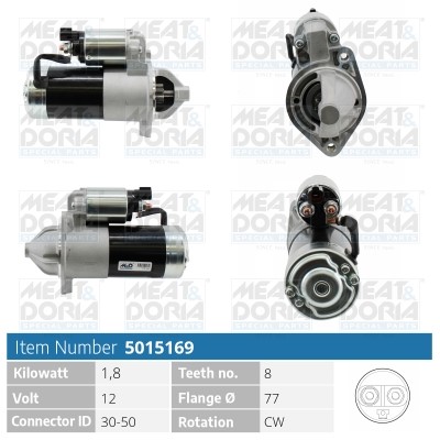 Startmotor 12V Meat & doria 5015169 MEAT & DORIA