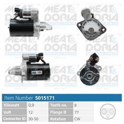 Startmotor 12V Meat & doria 5015171 MEAT & DORIA