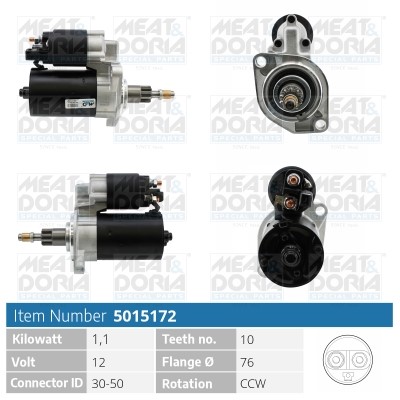 Startmotor 12V Meat & doria 5015172 MEAT & DORIA