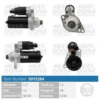 Startmotor 12V Meat & doria 5015284 MEAT & DORIA