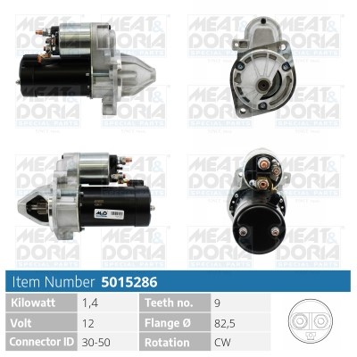 Startmotor 12V Meat & doria 5015286 MEAT & DORIA