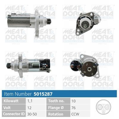 Startmotor 12V Meat & doria 5015287 MEAT & DORIA