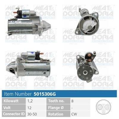 Startmotor 12V Meat & doria 5015306G MEAT & DORIA