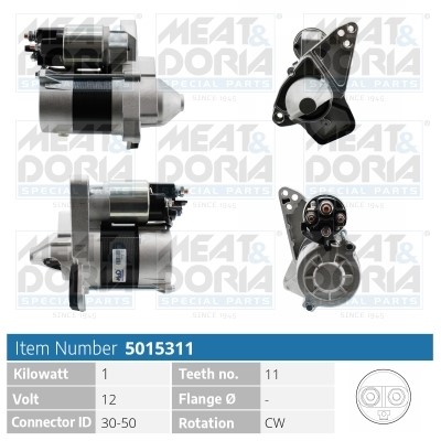 Startmotor 12V Meat & doria 5015311 MEAT & DORIA