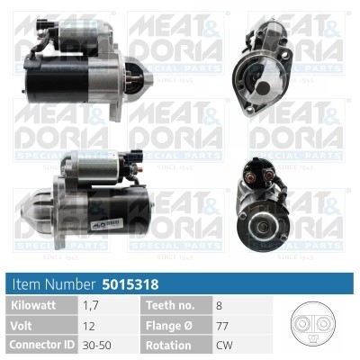 Startmotor 12V Meat & doria 5015318 MEAT & DORIA