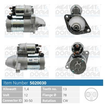 Startmotor 12V Meat & doria 5020030 MEAT & DORIA