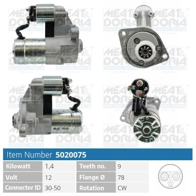 Startmotor 12V Meat & doria 5020075 MEAT & DORIA