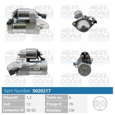 Startmotor 12V Meat & doria 5020217 MEAT & DORIA
